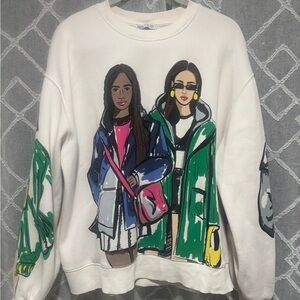 Zara White Crew Neck Top